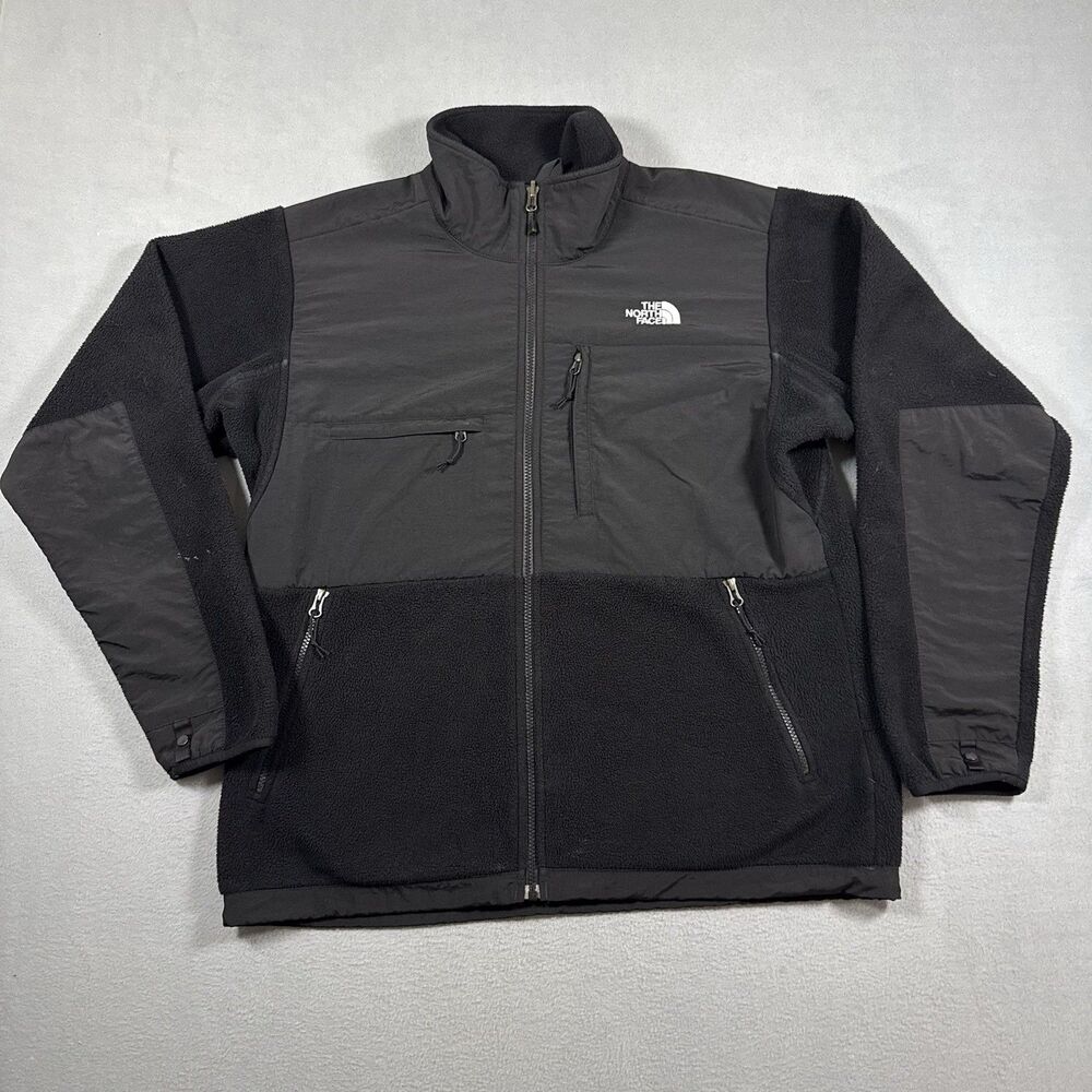 The North Face Denali Fleece Jacket Men's L Black Full Zip Polartec Recycled